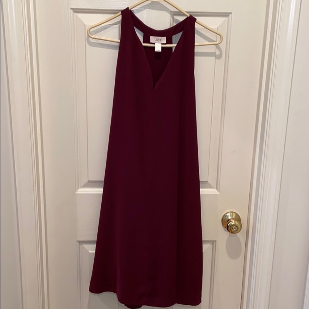 Maroon LOFT shift dress